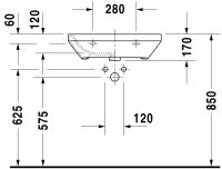 Vorschau: Duravit DuraStyle Waschtisch rechteckig 60x44cm, 1 Hahnloch, ohne Überlauf, WonderGliss, weiß 23246000001