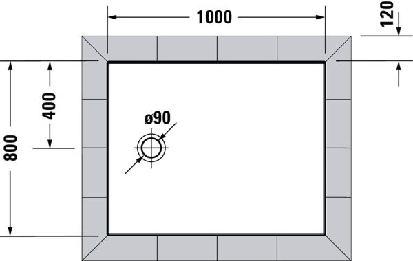 Duravit Tempano Duschwanne rechteckig 80x100cm, Sanitäracryl, weiß