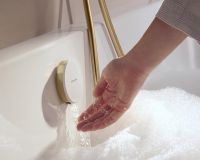 Vorschau: hansgrohe Exafill Fertigset Wanneneinlauf, Ablauf- & Überlaufgarnitur, brushed bronze/weiß glanz 