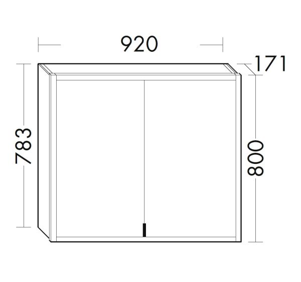 Burgbad rl20 Spiegelschrank 92x80cm mit Lichtrahmen, 2 Spiegeltüren SPVK090F6947G0290