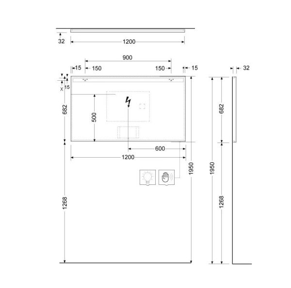 Kludi LUMA LED-Spiegel 120x68cm mit Spiegelheizung