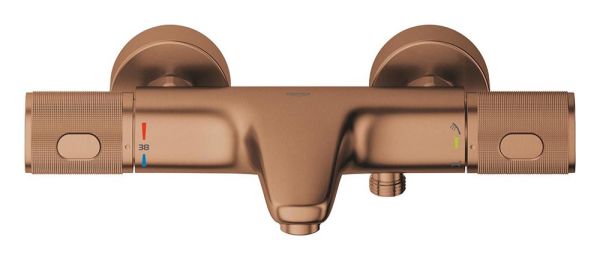 Grohe Precision Feel Thermostat-Wannenbatterie mit ProGrip Rändelstruktur, warm sunset gebürstet