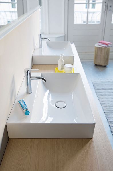 Duravit DuraSquare Waschtisch 60x47cm, mit 1 Hahnloch, geschliffen, mit WonderGliss, weiß