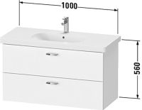 Vorschau: Duravit XBase Waschtischunterschrank 100cm, mit 2 Auszüge, passend zu Waschtisch D-Code 034210
