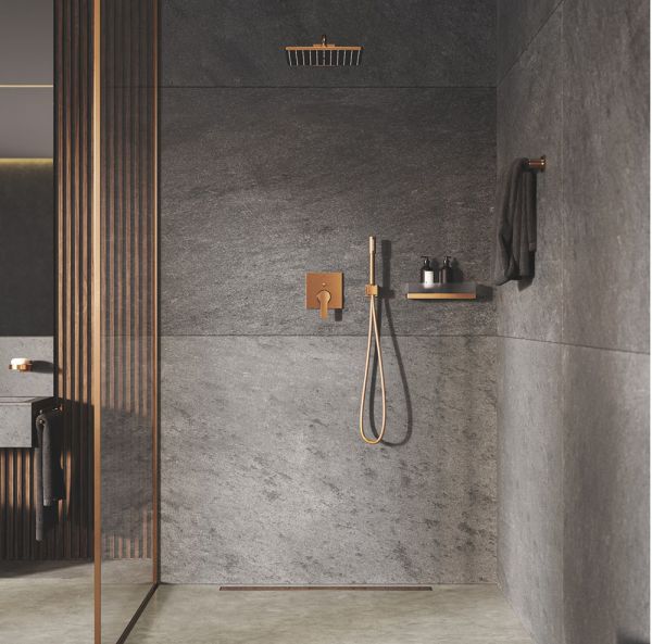 Grohe Rainshower 310 SmartActive Cube Kopfbrause, warm sunset gebürstet26479DL0