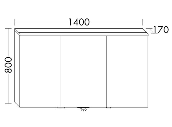 Burgbad Eqio Spiegelschrank mit horizontaler LED-Beleuchtung, Waschtischbeleuchtung, 3tlg., 140x80cm links SPGT140LF2009