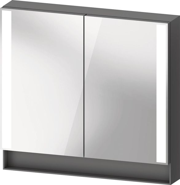Duravit Qatego Spiegelschrank 80x75cm, mit 2 Türen und Nischenbeleuchtung, dimmbar, graphit matt QA7151