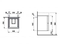 Vorschau: Kartell by Laufen Waschtischunterbau mit 2 Auszügen, Breite 44cm