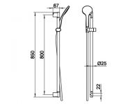 Vorschau: Keuco IXMO solo Brause-Set 80cm, Brausestange mit Handbrause und Schlauch, chrom