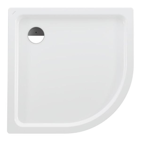 Laufen Platina Duschwanne Viertelkreis 100x100cm flach 6,5cm, Stahl emailliert, weiß H2150190000401