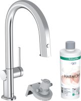 Vorschau: Hansgrohe Aqittura M91 FilterSystem 210, Ausziehauslauf, 1jet, Starter Set, chrom 76800000