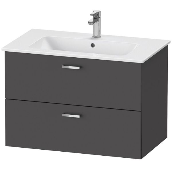 Duravit XBase Badmöbel-Set 83cm mit ME by Starck Waschtisch und Spiegelschrank XB007604949