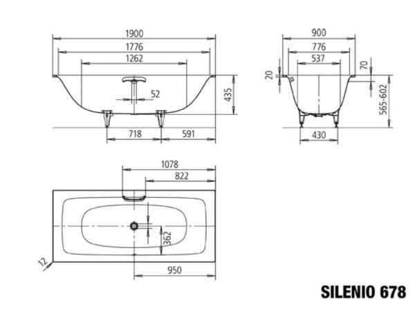 Kaldewei SILENIO Rechteck-Badewanne Mod. 678 