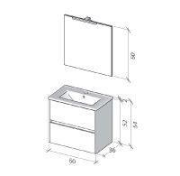 Vorschau: RIHO Porto Slim Waschtisch mit Unterschrank 60x36cm & LED-Spiegel F014103DP