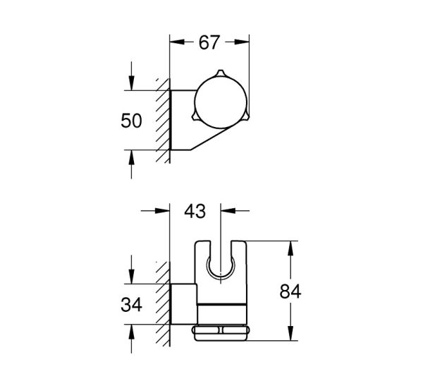 Grohe Tempesta Wandbrausehalter, matt black