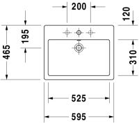 Vorschau: Duravit Vero Aufsatzbecken 59,5x46,5cm weiss 04526000001