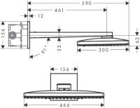 Vorschau: Hansgrohe Rainmaker Select 460 2jet Kopfbrause mit Brausearm 46,1cm, weiß/chrom