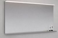 Burgbad Sinea 3.0 Spiegel 120x65cm mit horizontaler LED-Beleuchtung & Ablage, Ausführung links kieselgrau matt SHGW120L