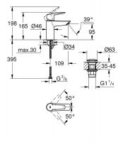 Vorschau: Grohe Start Quick-Fix Einhand-Waschtischbatterie, ES-Funktion, Mittelstellung kalt, S-Size, chrom