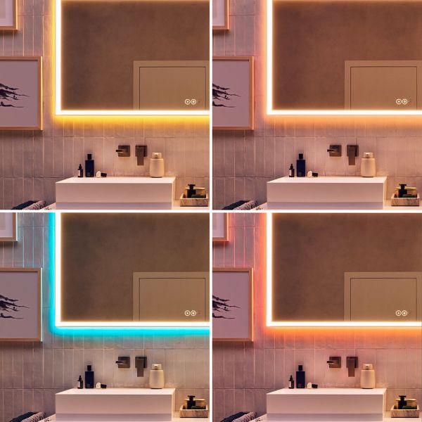 Hansgrohe Xarita E Spiegel mit LED-Beleuchtung 60x70cm, hinterleuchtet, Berührungssensor, weiß matt