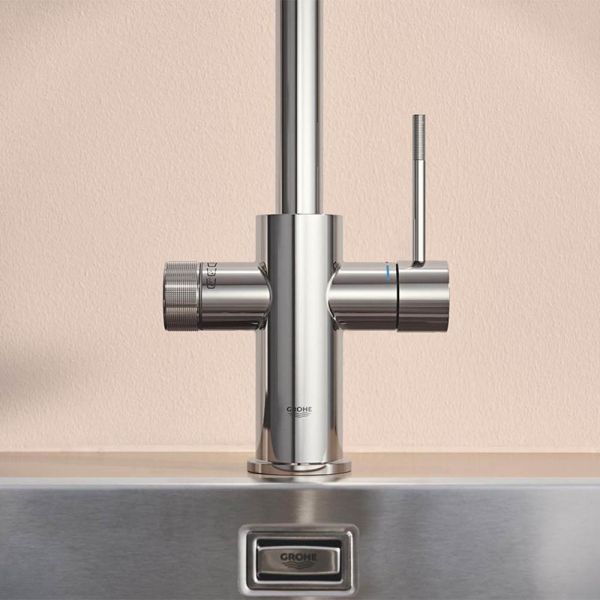 Grohe Blue 2.0 5-in-1-Armatur, C-Auslauf, ausziehbar, chrom