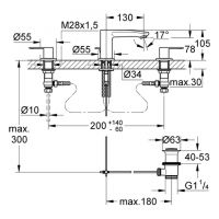 Vorschau: Grohe Eurostyle Cosmopolitan 3-Loch-Waschtischbatterie mit Zugstangen-Ablaufgarnitur, chrom