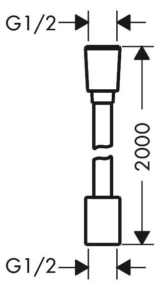 Hansgrohe Designflex Textil-Brauseschlauch 2m, weiß matt