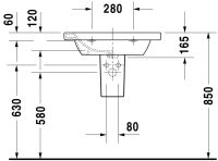 Vorschau: Duravit DuraStyle Waschtisch 65x48cm, mit Überlauf, ohne Wondergliss, weiß 2320650000