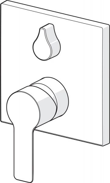 Hansa Hansaligna Einhand-Wannen-Batterie, Fertigmontageset eckig, chrom