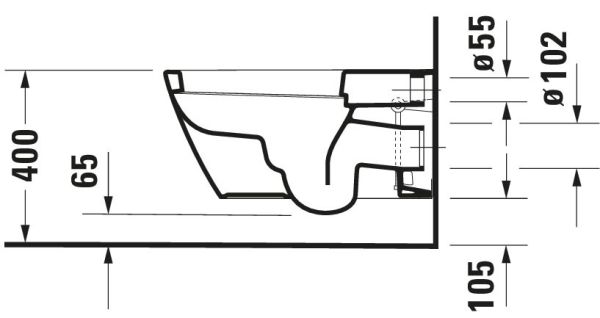 Duravit Starck 2 Wand-WC für Dusch-WC Sitz SensoWash® 62x37,5cm, oval, weiß