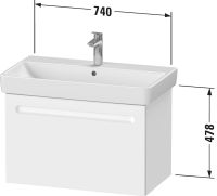 Vorschau: Duravit No.1 Waschtischunterschrank 74cm mit 1 Auszug, zu Waschtisch Duravit No.1 237580