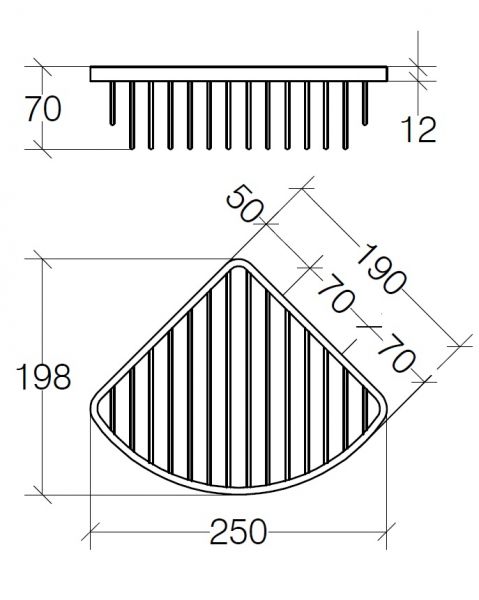 lineabeta FILO Duschablage 25x19cm, chrom