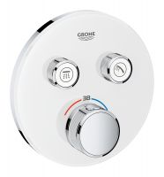 Grohe Grohtherm SmartControl Thermostat mit 2 Absperrventilen, rund, wassersparend, chrom/moon white