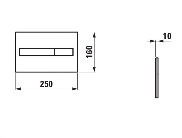 Laufen AW1 Drückerplatte Dual-Flush LIS 89566.1, nur für Laufen LIS Installationssystem