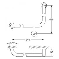 Vorschau: Grohe Essentials Wannengriff L-Form 940x680mm, chrom