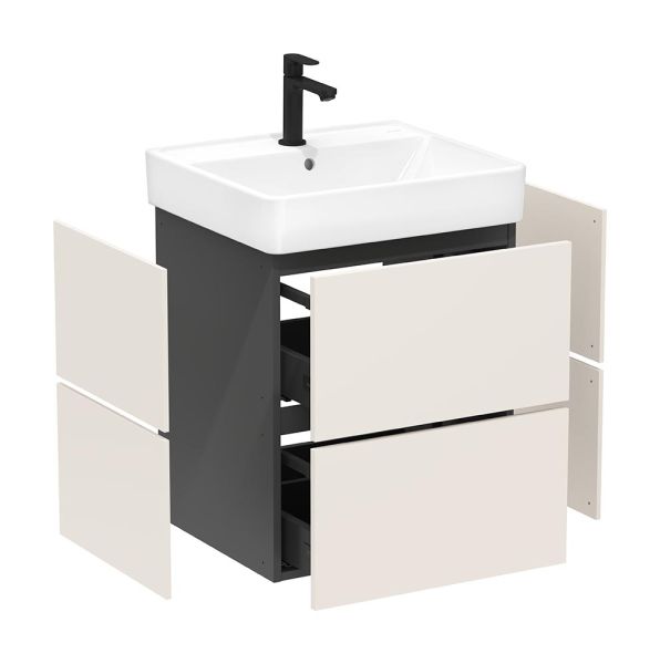 hansgrohe Xilesa E Unterschrank 48x47cm für Handwaschbecken mit 2 Schubkästen, Grifffuge