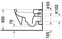 Vorschau: Duravit Starck 2 Wand-WC 54x36,5cm, oval, Durafix, weiß