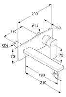 Vorschau: Kludi RENON Wand-Waschtischarmatur mit Auslauf 21cm 