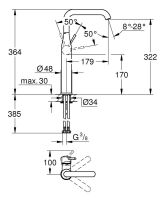 Vorschau: Grohe Essence Waschtischbatterie XL-Size für freistehende Waschschüsseln, schwenkbar