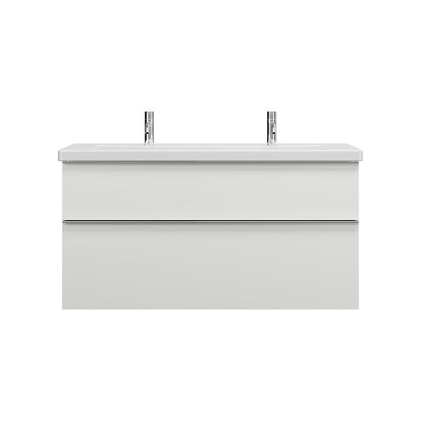 Burgbad Eqio Keramik-Waschtisch 123cm mit Waschtischunterschrank