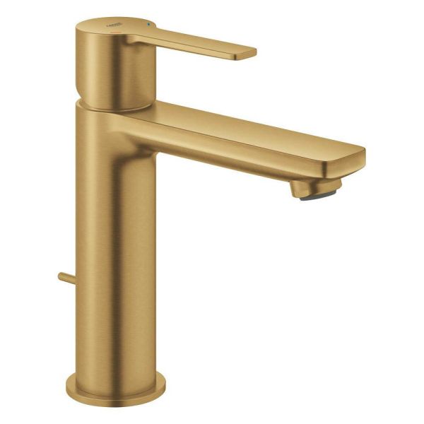 Grohe Lineare Badarmatur S-Size, Zugstangen-Ablaufgarnitur, wassersparend, cool sunrise gebürstet 32114GN1