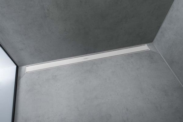 Hansgrohe RainDrain Match Fertigset Duschrinne 90cm, höhenverstellbarer Rahmen, befliesbar, weiß matt 56040700
