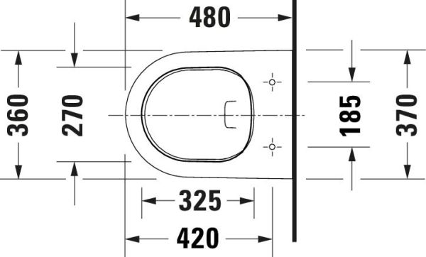 Duravit D-Neo Wand-WC 48x37cm, WonderGliss, rimless, Durafix, weiß