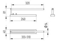 Vorschau: Avenarius Handtuchhalter ausziehbar einarmig 32cm, chrom