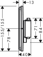 Vorschau: Hansgrohe ShowerSelect Comfort E Thermostat UP, 1 Verbraucher & zusätzl. Abgang, brushed bronze