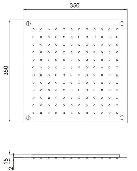 Steinberg Serie 390 Relax Rain Regenpaneel 350 x 350mm, für Deckeneinbau, matt black 3906312S