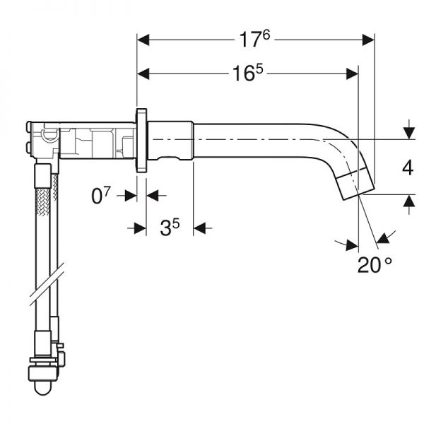 Geberit ONE Waschtischarmatur Wandmontage, Zweigriffmischer, für UP-Funktionsbox, chrom