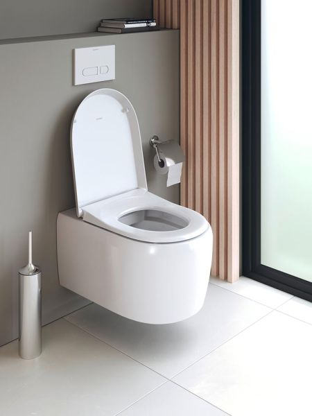 Duravit Qatego Wand-WC 57cm, Tiefspüler, spülrandlos, Abgang waagerecht, weiß