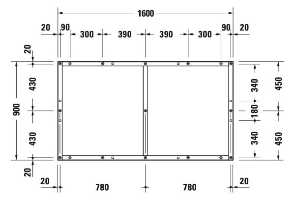 Duravit Tempano Fußgestell 160x90cm