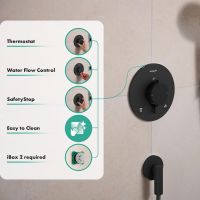 Vorschau: hansgrohe Ecostat Comfort S Thermostat Unterputz für 2 Funktionen schwarz matt 33715670